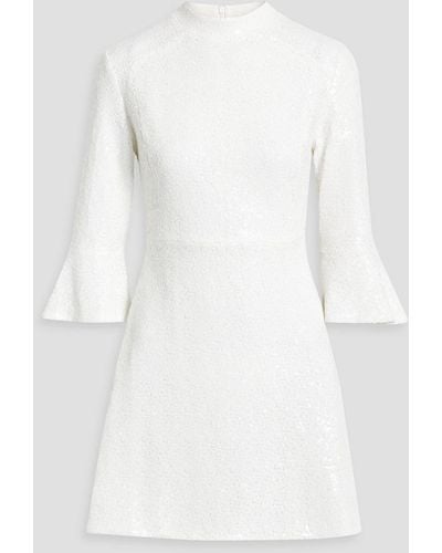 HVN Ashley Sequined Cotton Mini Dress - White