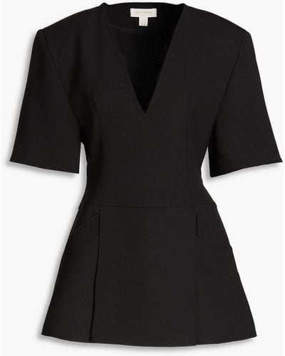 Matériel Pleated Crepe Mini Dress - Black