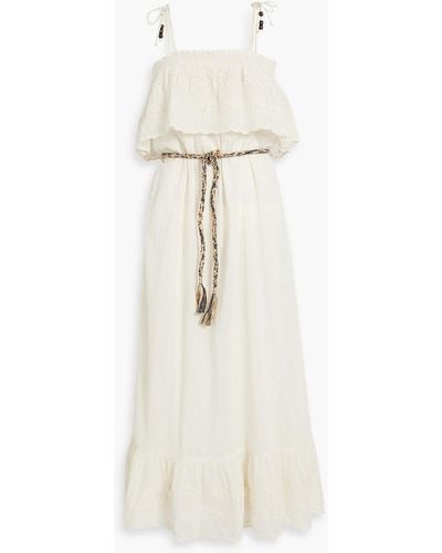 Antik Batik Felicia Ruffled Swiss-dot Cotton Maxi Dress - White
