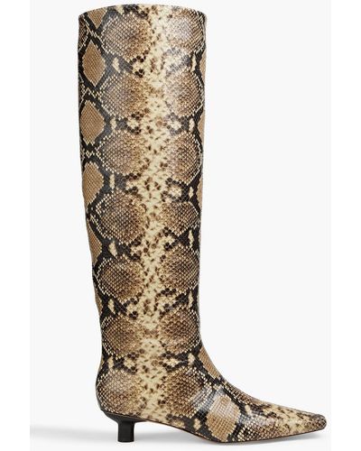 Nanushka Pippa Snake-effect Leather Knee Boots - Multicolor