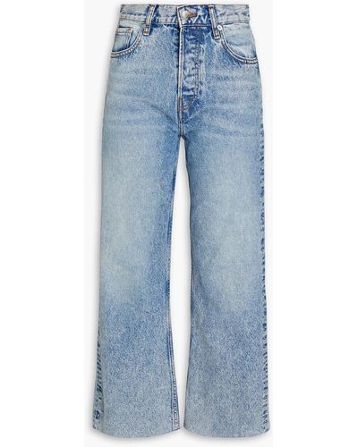 IRO Orchae hoch sitzende jeans mit weitem bein in ausgewaschener optik - Blau