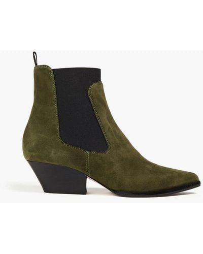 Sergio Rossi Suede Ankle Boots - Green