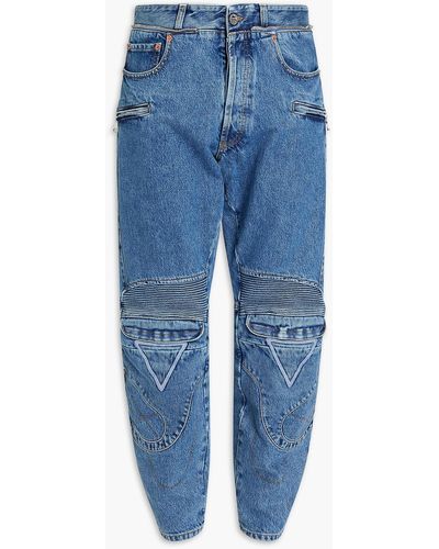 Vetements Tapered Zip-embellished Denim Jeans - Blue