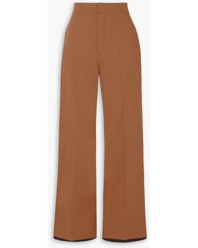 Gauchère Tilla Two-tone Wool-blend Twill Wide-leg Trousers - Brown