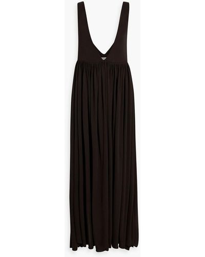 Khaite Layas Asymmetric Crepe Maxi Dress - Black