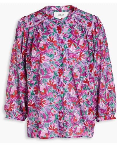 Ba&sh Bluse aus jacquard mit floralem print - Pink