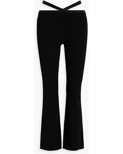 T By Alexander Wang Cutout Stretch-knit Straight-leg Pants - Black