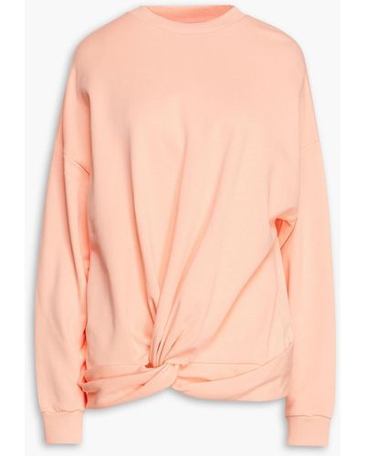 7 For All Mankind Sweatshirt aus baumwollfrottee mit twist-detail - Pink