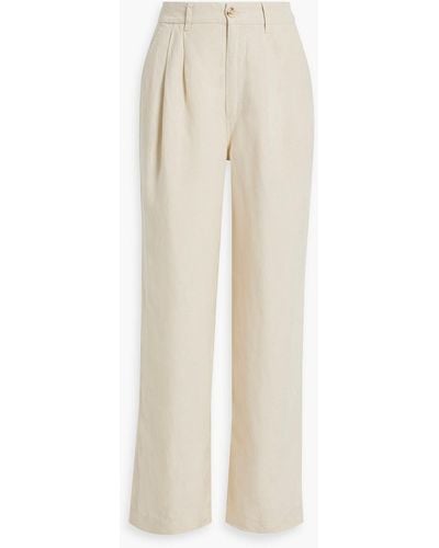 Onia Linen And Lyocell-blend Wide-leg Trousers - White
