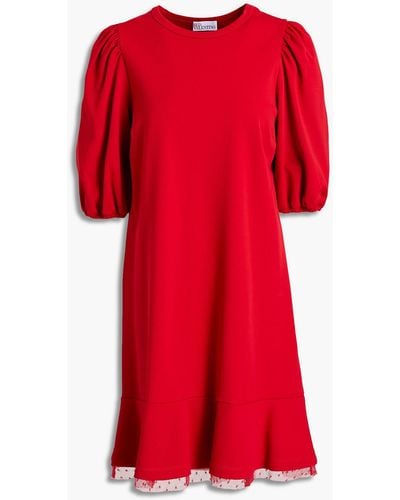 RED Valentino Minikleid aus jersey mit point d'esprit-besatz - Rot