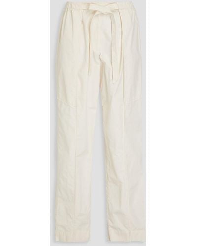 Emporio Armani Cotton Tapered Trousers - White