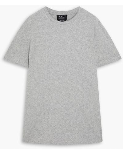 A.P.C. T-shirt aus meliertem baumwoll-jersey - Grau