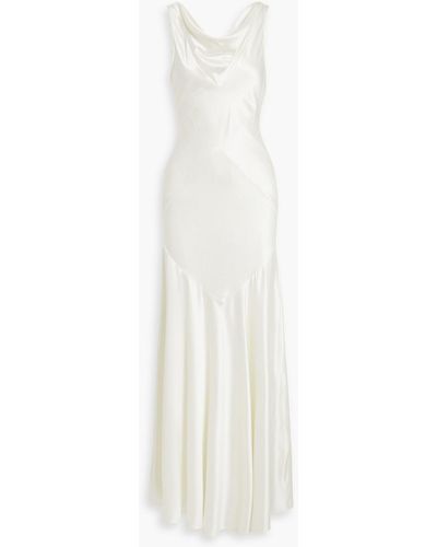 Nicholas Senie Draped Satin Maxi Dress - White