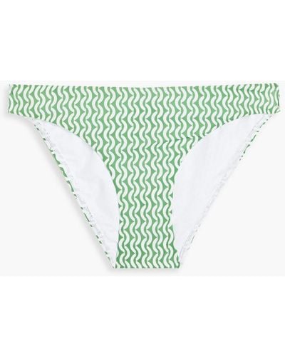 Jets by Jessika Allen Printed Low-rise Bikini Briefs - Green