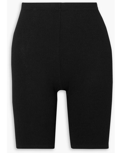 SABLYN Rowen Ribbed Cotton-jersey Shorts - Black