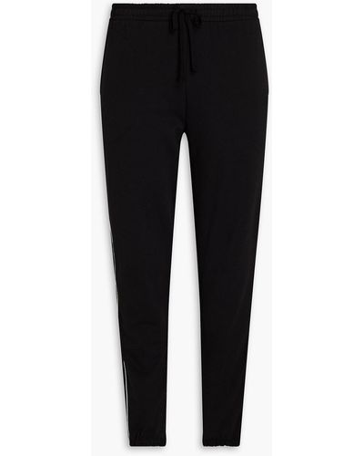 DKNY Appliquéd Cotton-blend Jersey Pyjama Pants - Black