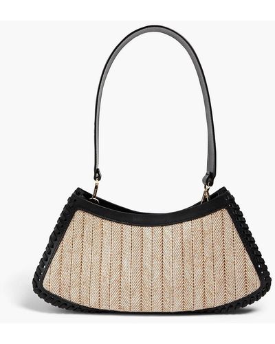 Elleme Swing Small Leather And Raffia Shoulder Bag - White