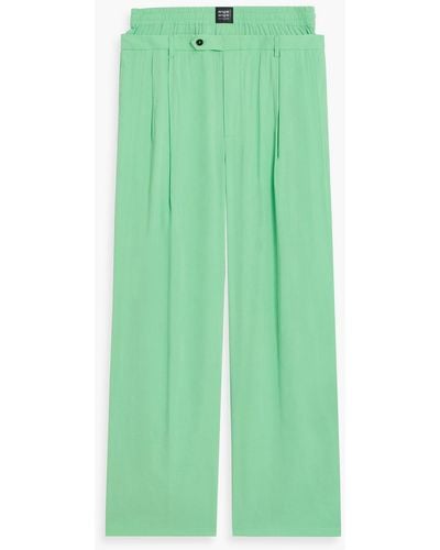 MSGM Layered Woven Drawstring Trousers - Green