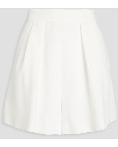 Emporio Armani Pleated Twill Shorts - White