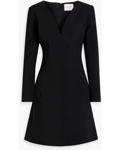 Carolina Herrera Wool-blend Crepe Mini Dress - Black