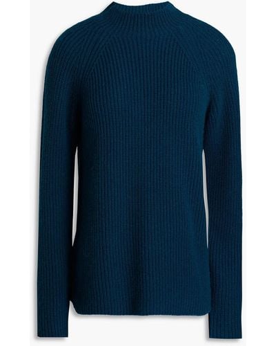 Vince Gerippter pullover aus einer woll-kaschmirmischung - Blau