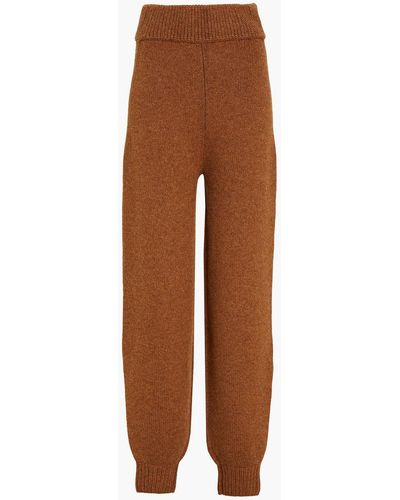 Khaite Joey Mélange Cashmere Tapered Trousers - Brown