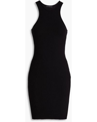 The Range Ribbed Cotton-blend Jersey Mini Dress - Black