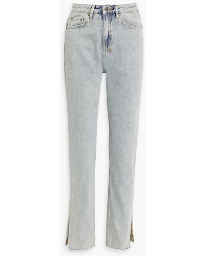 Ksubi Faded High-rise Straight-leg Jeans - Gray