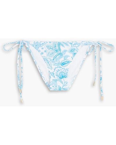 Melissa Odabash Miami Floral-print Low-rise Bikini Briefs - Blue