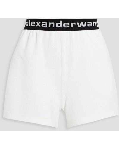 T By Alexander Wang Stretch Cotton-blend Corduroy Shorts - White