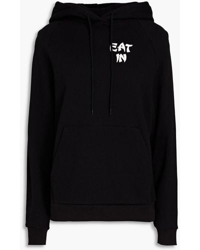 Être Cécile Printed French Cotton-terry Hoodie - Black