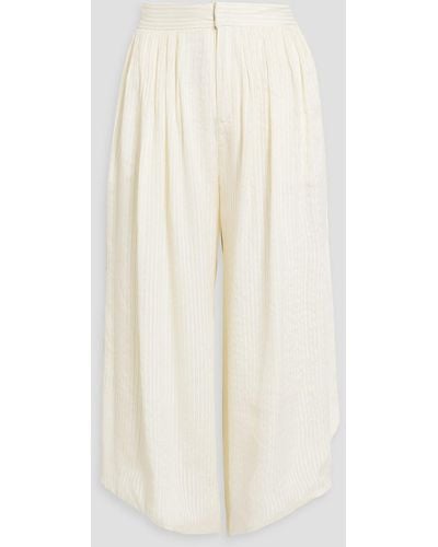 Etro Metallic Silk-blend Jacquard Culottes - White