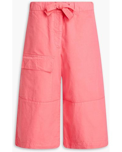 Dries Van Noten Cropped Cotton-canvas Tapered Trousers - Pink