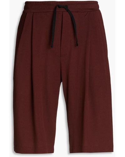 Dolce & Gabbana Shorts aus baumwoll-jersey mit falten und stickereien - Rot