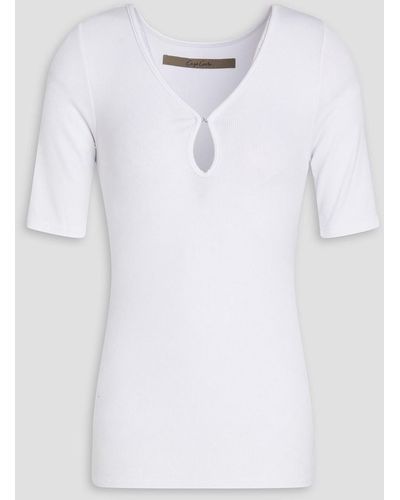 Enza Costa Ribbed Jersey Top - White
