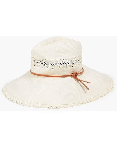 Zimmermann Leather-trimmed Paper Sunhat - White