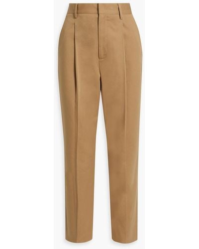 RED Valentino Cotton-blend Twill Tapered Pants - Natural