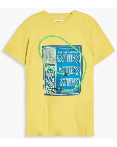 Maison Margiela T-shirt aus baumwoll-jersey mit print - Gelb
