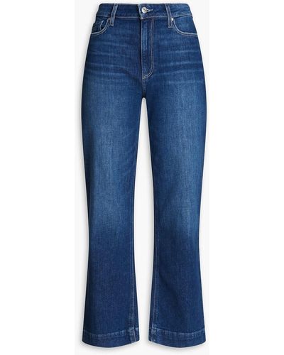 PAIGE Leenah Faded High-rise Wide-leg Jeans - Blue