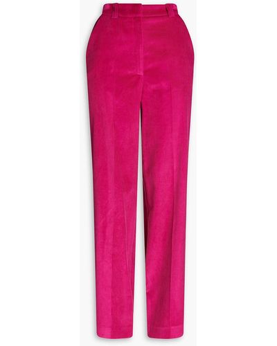 Claudie Pierlot Painting Cotton-blend Corduroy Wide-leg Trousers - Pink