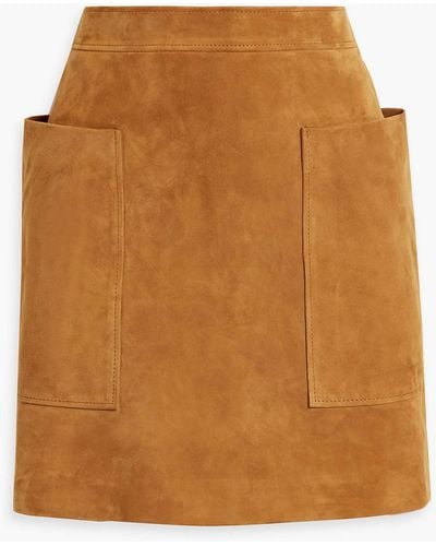 Iris & Ink Carolina Suede Mini Skirt - Brown