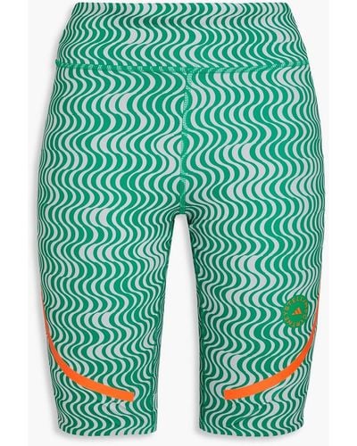 adidas By Stella McCartney Printed Stretch-jersey Shorts - Green