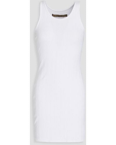 Enza Costa Ribbed Jersey Mini Dress - White