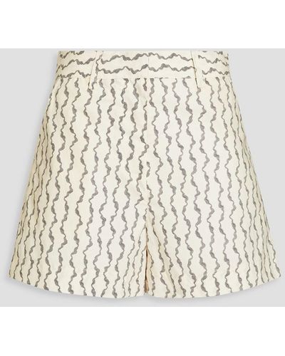 REMAIN Birger Christensen Printed Cotton-poplin Shorts - Natural