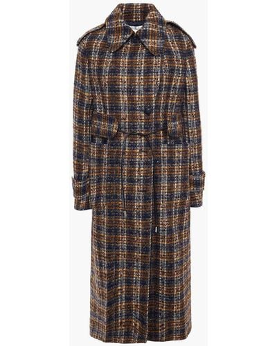 Victoria Beckham Double-breasted Checked Bouclé-tweed Trench Coat - Multicolor