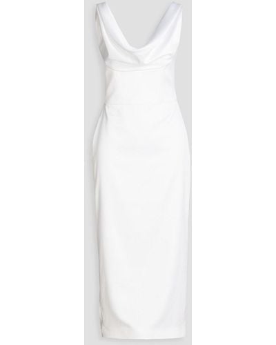 Rasario Draped Satin-crepe Midi Dress - White
