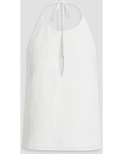 Onia Cutout Linen And Lyocell-blend Halterneck Top - White