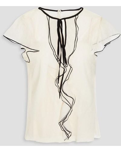 RED Valentino Layered Ruffled Point D'esprit Blouse - Natural
