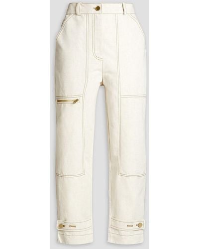 3.1 Phillip Lim Cropped Cotton And Linen-blend Straight-leg Pants - White