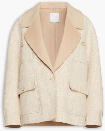 Sandro Farah Wool-blend Tweed Jacket - Natural